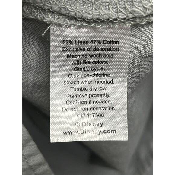 Disney Junk Food Romper Playsuit Small Women's Gray Linen Blend Mickey Mouse - Picture 7 of 7